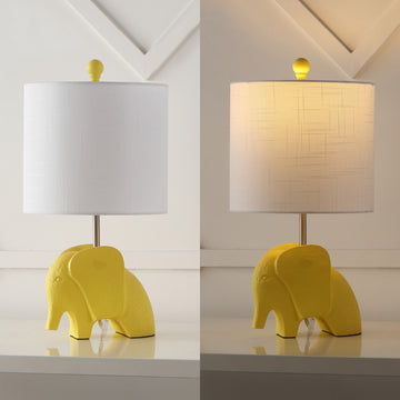 Koda Eclectic Southwestern Resin/Iron Elephant LED Kids Table Lamp - JONATHAN Y